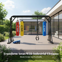 Freestanding Punching Bag Stand Indoor & Outdoor Use Gantry Training Frame Commercial Grade Heavy Duty Boxing Frame for Athletes, Teenagers, Home Gym