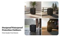 Top Handle Opening Portable Speaker Dust Cover Smooth Textile Portable Speaker Cover Black for Storage, Travel