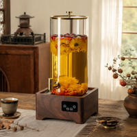 Large Capacity Cold Water Dispenser with Faucet, Commercial Restaurant Front Desk Glass Beverage Bucket, High Temperature Resistant Insulated Tea Barrel Set