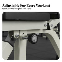 Non-Slip Feet Adjustable Weight Bench and Rack Sturdy Steel Construction Adjustable Bench Press Rack Heavy Duty Strength Training Equipment for Men, Bodybuilders, Beginners