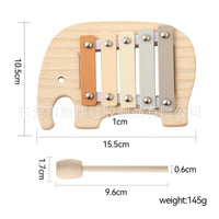 Orff 5-Note Elephant Thumb Piano, Wooden Musical Toy for Kids 3-6 Years
