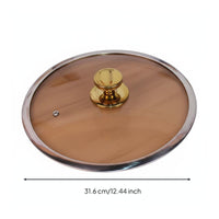 Thickened Tempered Glass Lid Widened Rim Universal Glass Lid Visible Design Replacement Cookware Cover Clear Visibility