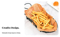 Food-Grade Boat Shaped Fry Basket Easy to Clean French Fry Serving Holder Long-Lasting Fried Chicken Display Rack Versatile for Restaurants, Taverns, Parties