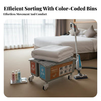Commercial Cleaning Cart Heavy-Duty Multi-Shelf Cleaning Trolley Large Capacity Janitor Cart with Bag for Janitors, Shopping Malls, Schools