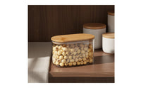 Moisture-Proof Bamboo Lid Storage Jar Safe Airtight Food Storage Container Stackable Pantry Jar for Kitchen Counter