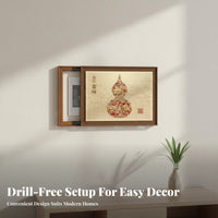 Punch-No-Drill Installation Electric Meter Box Decorative Painting Easy Entry Design Electric Meter Box Cover Long-Lasting Construction Chinese Design Gourd Wall Art Dust & Moisture Protection for Homeowners, Interior Designers, Entryway, Hallway, Kitchen