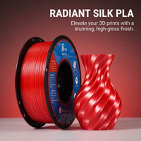 Silk PLA Filament 1.75mm 1kg Spool, High Gloss Finish for 3D Printing, Fused Deposition Modeling Compatible, Dimensional Accuracy +/- 0.02mm