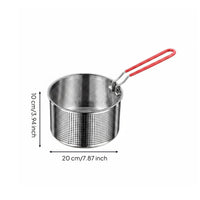 Deep Fryer Basket Easy to Clean Stainless Steel Deep Fryer Basket Large Capacity Perforated Colander with Handle