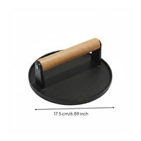 Cast Iron Patty Press  Uncoated   Patty Press Heavy Duty Hamburger Smasher for Barbecue, Griddle