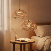 2 Pieces Woven Lampshade Cover Boho Open Lattice Lampshade Coastal Pendant Light Shade for Creative Hobbyists