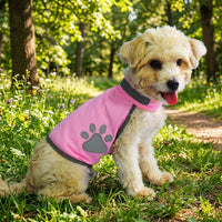 Dog Reflective Vest with Paw Print Dog Vest Design, Breathable Outdoor Polyester High Visibility Dog Vest for Golden Retriever Husky Clothing
