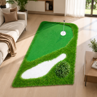 Putting Mat, 1.5m x 3.5m Artificial Grass Putting Green with Slope, Indoor Outdoor Practice for Golfers