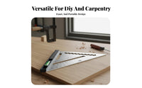 High Precision Adjustable Angle Ruler Easy to Read Scale Multifunctional Triangle Ruler CNC Machined for Woodworkers, Workshop, Construction