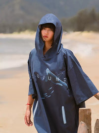 Nu-June潜水速干斗篷成人速乾毛巾衣女 沙滩游泳浮潜冲浪浴巾浴袍