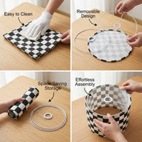 Light Shade with Detachable Grid Pattern for Easy Installation, Textile Lampshade for Table and Ceiling Cloth for Living Room