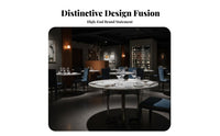Round Dining Table with 6 Chairs Luxury Design Indoor Furniture Modern & Design Upholstered Seating for Families