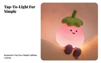Cute Eggplant Night Light for Desktop, Bedside