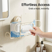 Sink Wet Wipe Holder for Bathroom & Kitchen Countertop, Easy Install Suction Cup Design for Students, Versatile Iron Big Wipes Box for Van