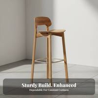 Modern Design Bar Stool with spinerest Minimalist design Counter Chair Built-in Footrest Seating Furniture Stable Wide Base for Homeowners, Adults, Kitchen Island, Restaurant, Cafe, Dining Room