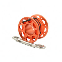 Double-Ended Snap Hook Diving Finger Spool Reel Perforated SMB Line Reel Cord Attached Aluminum Finger Spool Lightweight
