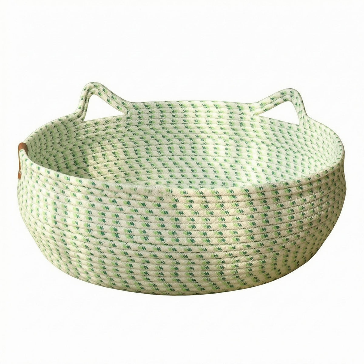 Raised Rim Basket Cat Bed Open Top Woven Cat Nest