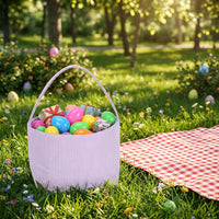 children's Easter Gift Bag Reusable Material Egg Search Basket Lightweight Egg Collecting Bucket for Young Children, Grandparents, Parties, Storage Bag