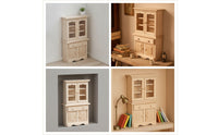 Cabinet with Shelves Unfinished Dollhouse Cabinet Realistic for Collectors