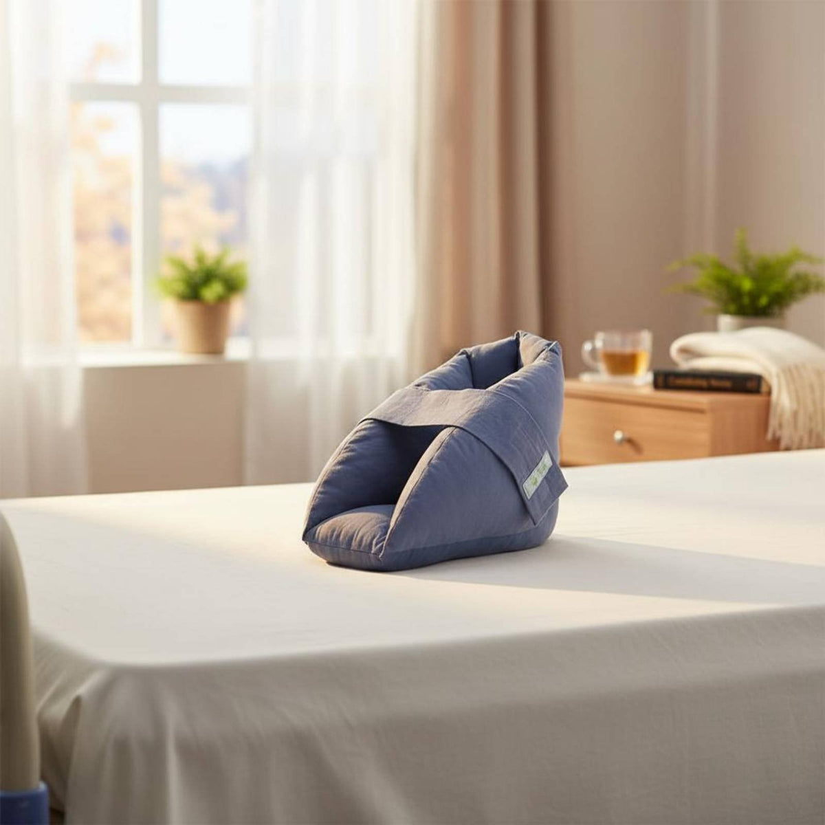 2 Pieces Ergonomic Design Heel Protector Boot Universal Fit Post-Surgery Ankle Cushion Lightweight Heel Elevation Pillow Soft Cotton Filling for Hospital