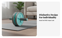 Twin Wheel Abdominal Wheel Silent Function Abdominal Wheel Fitness Equipment Even Rolling Portable Design for Beginners