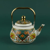Enamel Teapot High Temperature Resistant Stovetop Teapot Stovetop Tea Kettle with Infuser Lead Safe Kitchenware Vintage Design