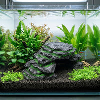 Textured Aquarium Cave and Reptile Hide, Resin Reptile Hideout Climbing Playthings for Reptiles and Aquatic Life, Rock Habitat for Tanks