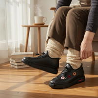 Women's Winter Warm Fleece-Lined Beijing Cloth Shoes for Seniors, Waterproof Non-Slip