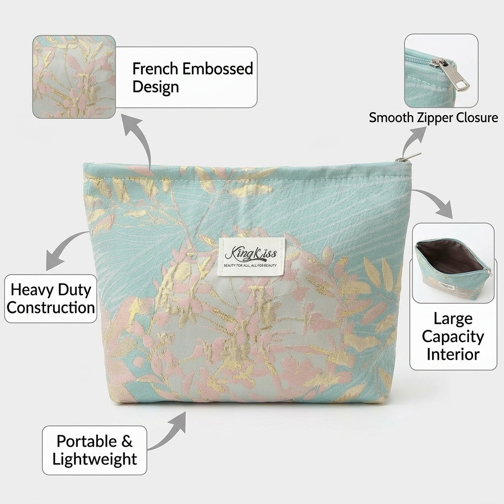 Unisex Polyester Pouch, 26x19cm Travel Bag, Fruit Pattern, Purple Base Hearts, Breathable Minimalist, New Spring Use