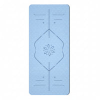 Anti-Slip Exercise Mat with Alignment Lines Textured Exercise Mat with Carrying Strap Easy to Clean Portable for Yogis, Home Gym
