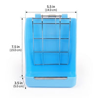 Spring Loaded Feeder Bunny Hay Feeder with Grid Hay Rack for Wire Cages, Easy Cleaning Hay Feeder for Small Pet Enclosures