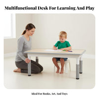 children's Drawing Table and Chairs Drawable Surface Kids Play Table Set Easy to Clean Height Adjustable Young Child Desk Set for Parents, Daycare