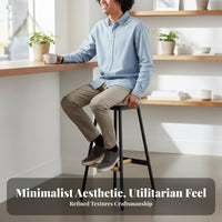 Utilitarian design Backless Round Metal Stool High-Legged Bar Chair Minimalist Design Seating Furniture Retro Look for Adults, Homeowners, Business Owners, Cafe, Kitchen, Dining Room, Office