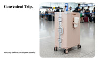 Large Capacity Hardside Trolley Airport Security Combination Lock Hardshell Rolling Trunk Telescoping Handle Suitcase Scratch Resistant for Travelers, Vacationers, Business Professionals, Vacation, Airport, Short Break Getaway