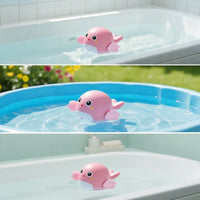 Clockwork Bath Toy Colorful Wind-up Water Toy No Wind-up Boat for Toddlers, Infants, Bathtub, Swimming Pool