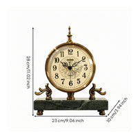 Marble Desk Clock Arabic Numerals Decorative Desk Clock Tabletop for Living Room