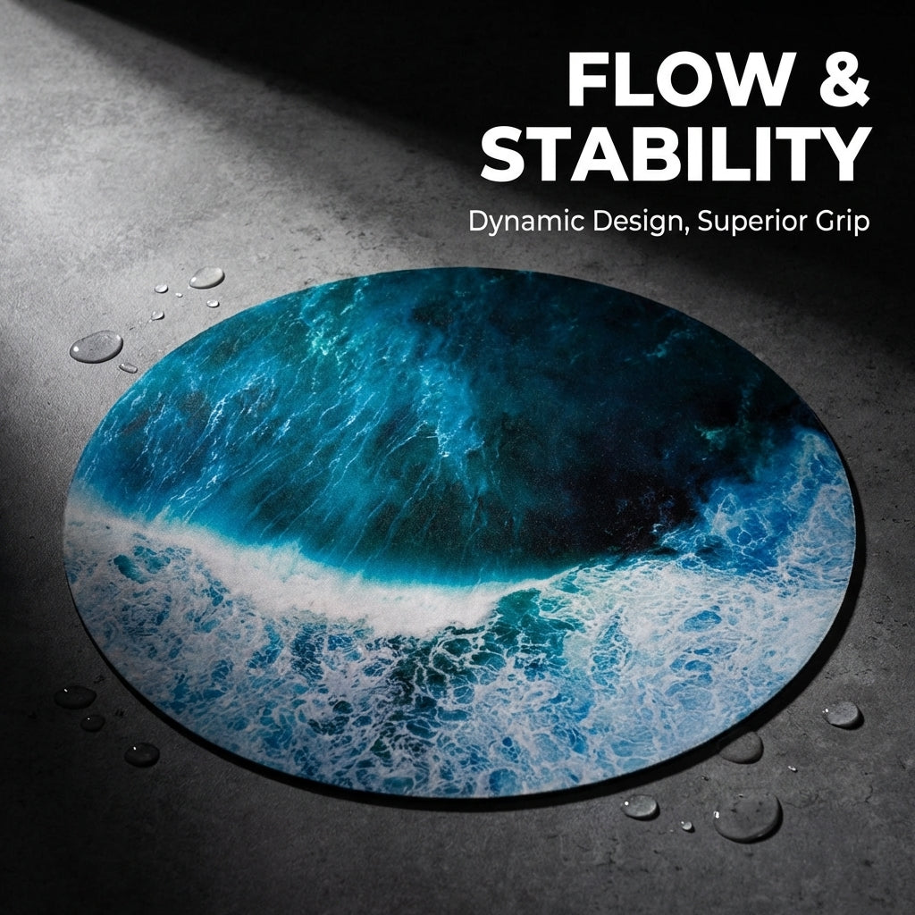 Suede Meditation Mat for Floor Sitting, Round with Mandala Pattern Rubber for Prayer, 55 Inch Diameter