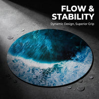 Suede Meditation Mat for Floor Sitting, Round with Mandala Pattern Rubber for Prayer, 55 Inch Diameter