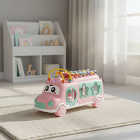 Bus Xylophone Toy Multifunctional Pull Along Activity Bus Early Educational