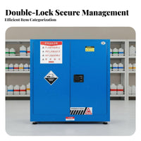 Cabinet Reactive and Alkali Resistant Fire Resistant Cabinet Double Lock Design Risky Material Locker for Lab Technicians, Factories