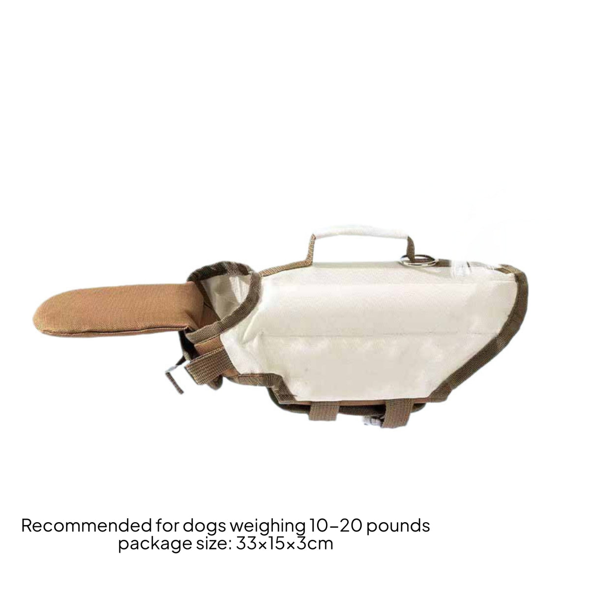Dog Life Jacket Adjustable Straps Dog Flotation Vest Canine Buoyant Vest Brown Pet Gear Lightweight for Water Safety