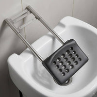 Stainless Steel Salon Shampoo-Bed Frame Padded Shampoo Bed Support Frame Perforated Hair Washing Headrest Black