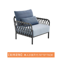 北欧户外家具露天庭院休闲阳台沙发茶几组合藤编沙发椅设计师藤椅 矮茶几 组合