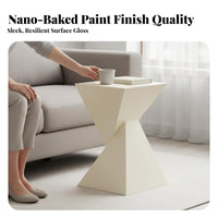 Modern Design Double Pyramid Side Table Geometric Design Household Furniture Minimalist Aesthetic Nightstand Lightweight and Movable for Interior Designers, Apartment Dwellers, Living Room, Bedroom, Lounge Area, Entryway