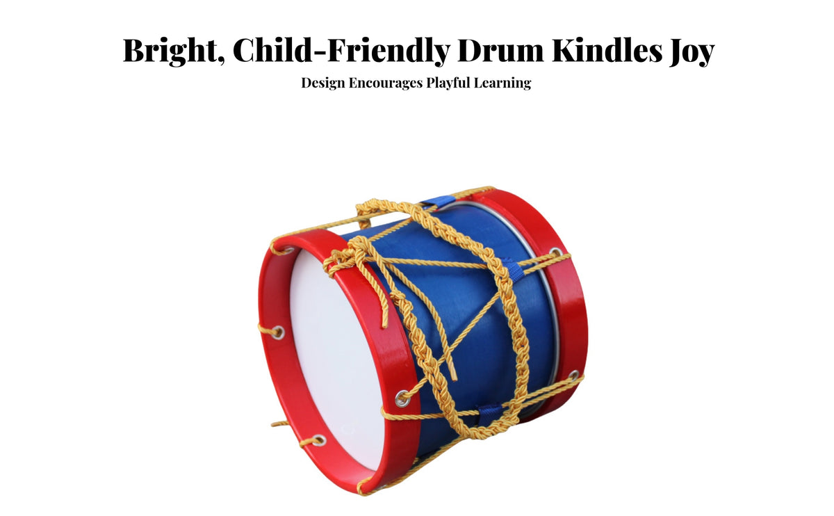 Double-Sided Drum with Drumsticks Musical Instrument Blue Marching Drum