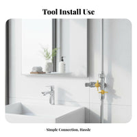 2 Way Faucet Splitter Indivi Double Shut-Off Valves Double Outlet Faucet Connector Separate Double Outlet Water Valve for DIY Enthusiasts, Garden